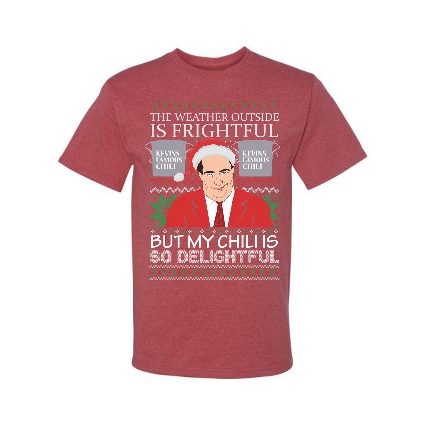 Ugly Christmas Tshirt Graphic Kevin's Famous Chili is So Delightful, Wild Bobby Ugly Christmas Tshirt Men's Graphic T-Shirt Ugly Christmas Men's T-Shirt