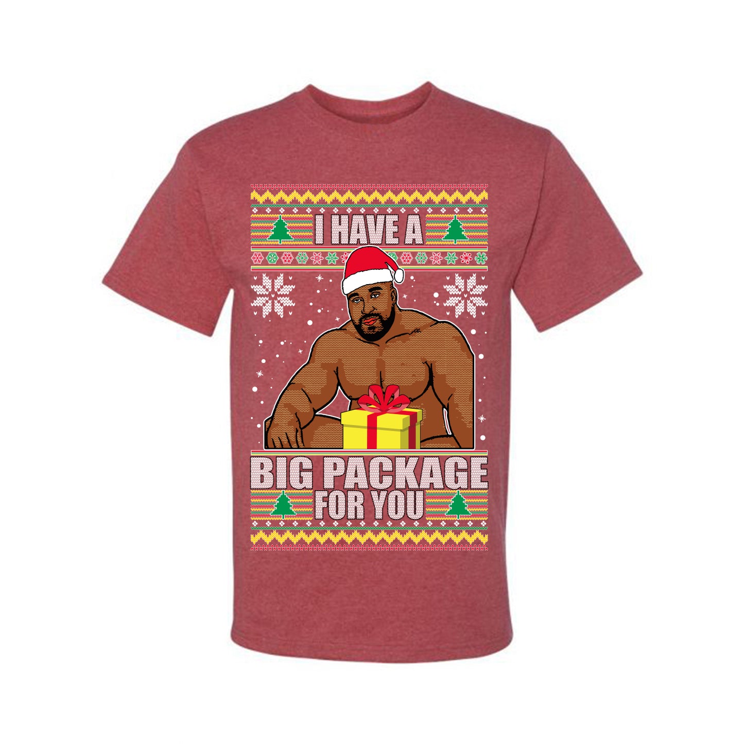 Graphic Meme Ugly Christmas T-shirt "I Have A Big Package" Ugly Christmas T-shirt Ugly Christmas Men's T-Shirt