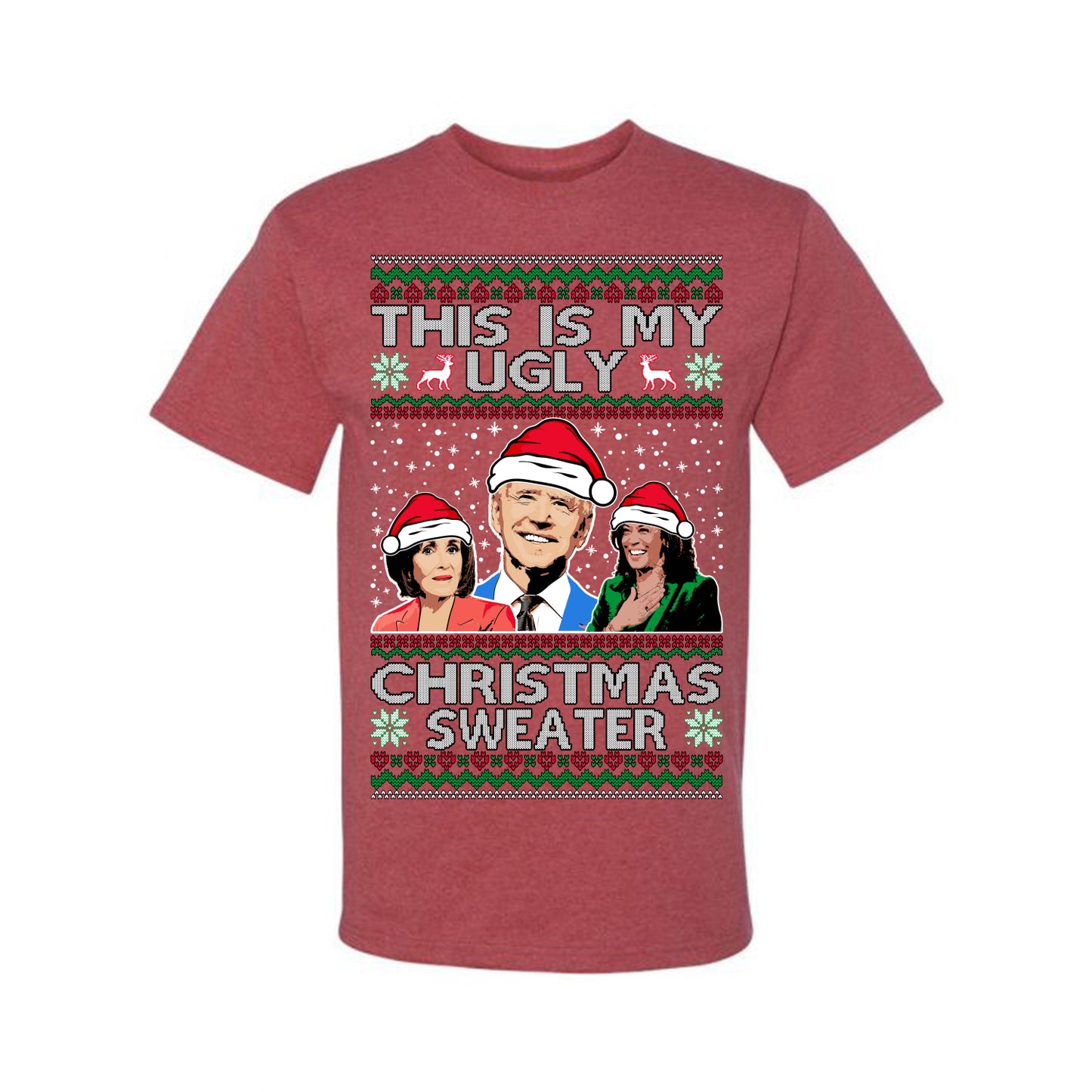 Men's Graphic Ugly Xmas Tshirt, This is My Ugly Christmas Tshirt, Anti Democrat Biden Kamala Pelosi, Wild Bobby Ugly Christmas Tshirt Men's Graphic T-Shirt Ugly Christmas Men's T-Shirt