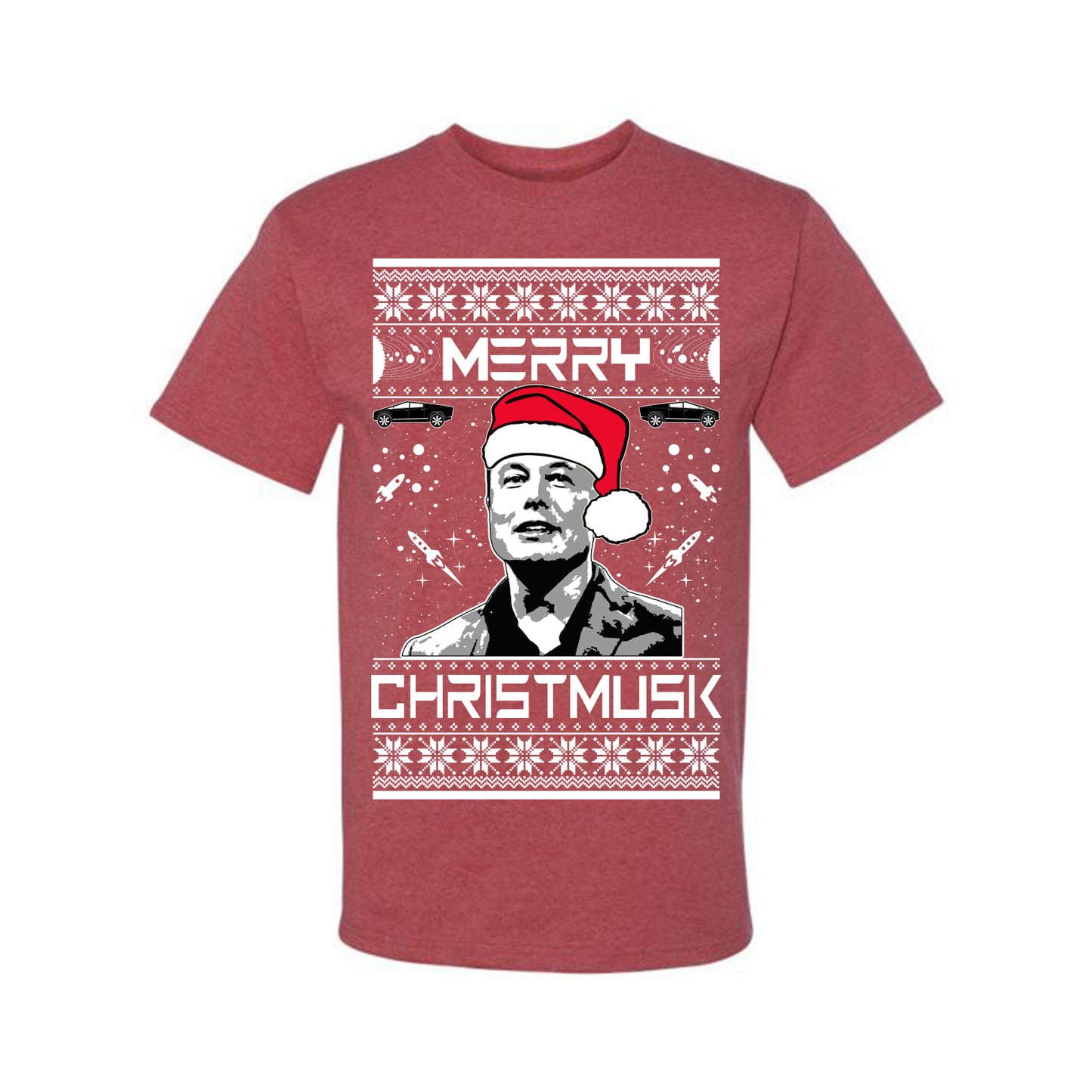Elon Musk Meme Merry Christmusk Ugly Xmas Tshirt Ugly Christmas Tshirt Men's Graphic T-Shirt Ugly Christmas Men's T-Shirt