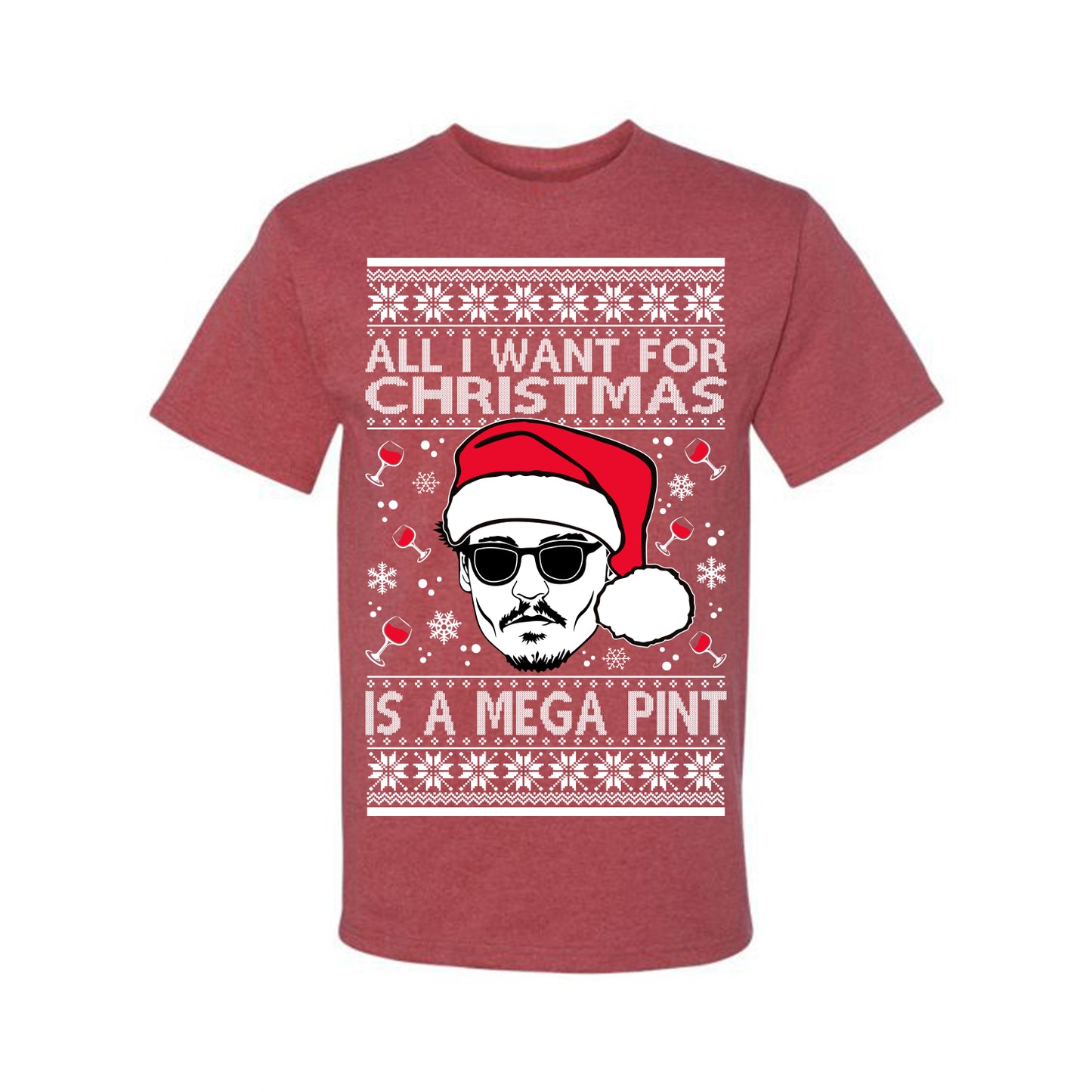 Graphic All I Want For Christmas is a Mega Ugly Xmas T-shirt Wild Bobby Johnny D Ugly Christmas T-shirt Ugly Christmas Men's T-Shirt