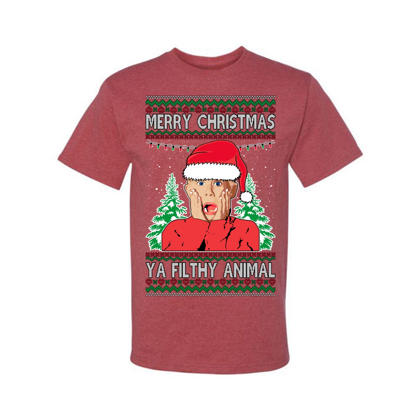 Ugly T-shirt Merry Christmas Home Alone Kid Ugly Christmas T-shirt Ugly Christmas Men's T-Shirt