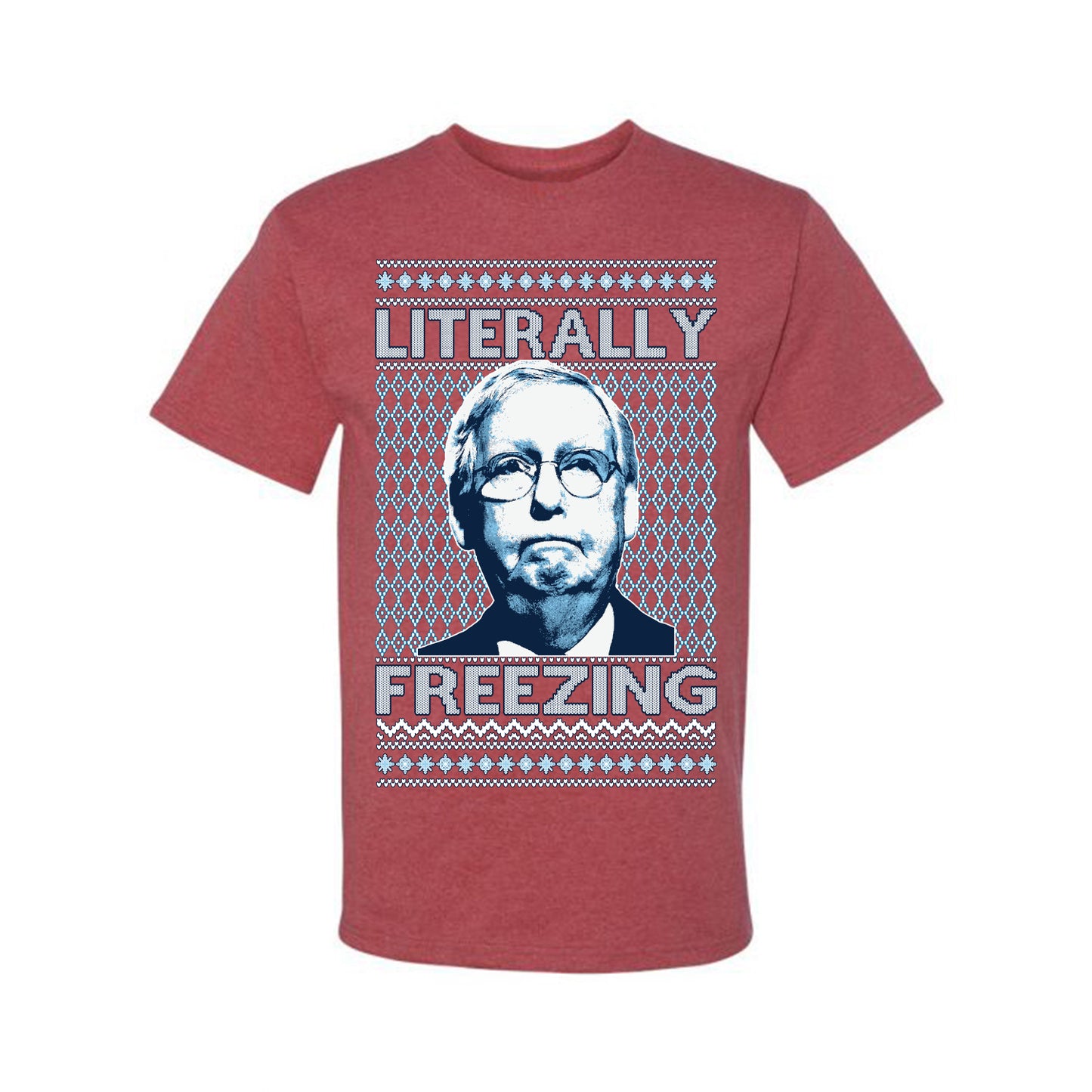 Literally Freezing McConnell , Merry Christmas Tee, Ugly Christmas, Sweater Men's T-Shirt
