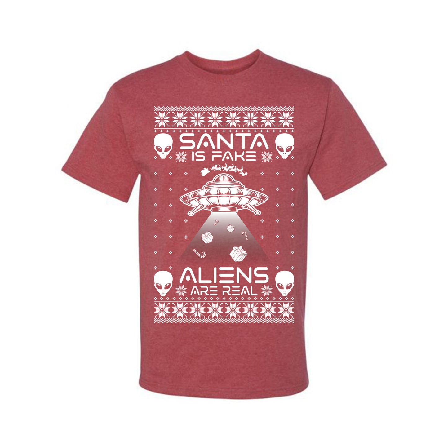 Santa Is Fake Aliens Are Real ,Christmas Gifts, Funny Xmas Gift Idea, Ugly Christmas Sweater Men's T-Shirt