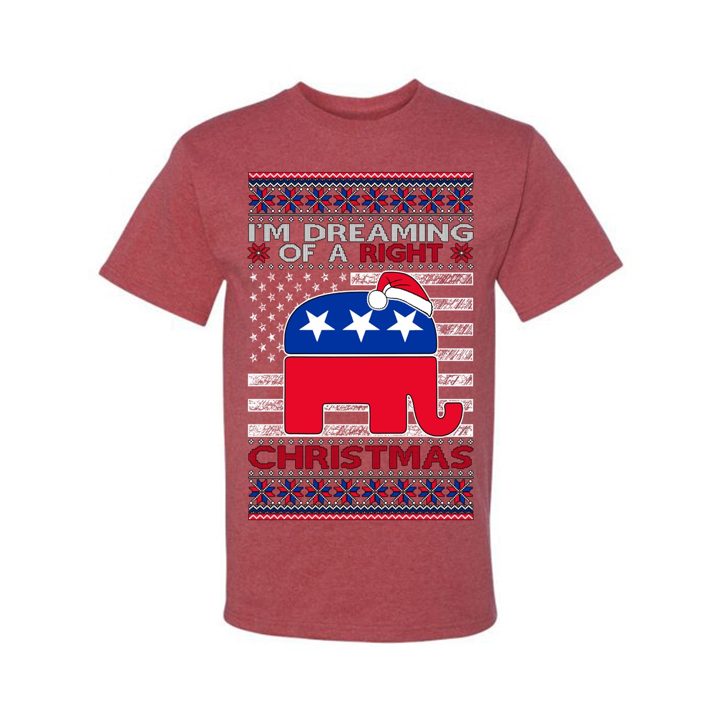 I'm Dreaming Of A Right Christmas GOP, Christmas Gifts, Funny Xmas Gift Idea, Ugly Christmas Sweater Men's T-Shirt