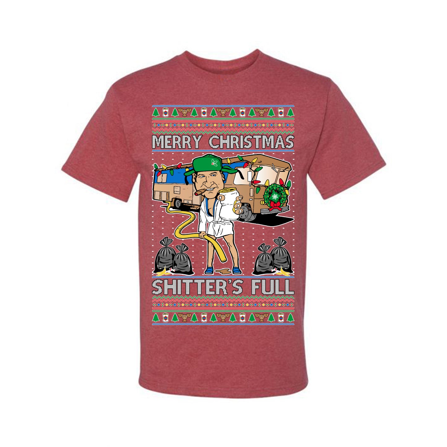 Merry Christmas Shitter's Full Ugly Christmas Sweater, Christmas Gifts, Funny Xmas Gift Idea, Men's T-Shirt