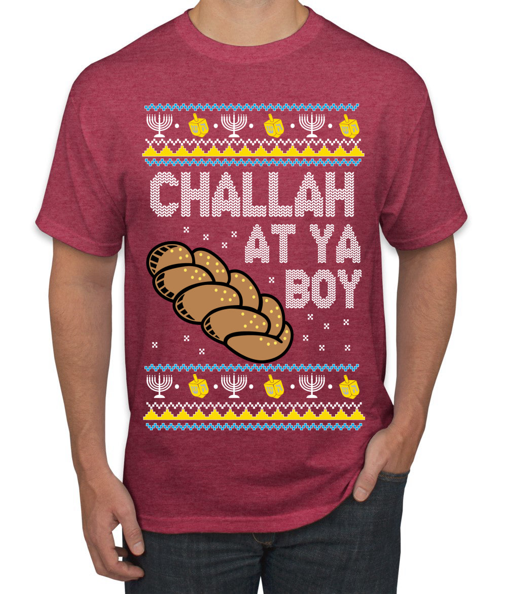 Challah At Ya Boy, Hanukkah Christmas Gifts, Funny Xmas Gift Idea, Ugly Christmas Men's T-Shirt