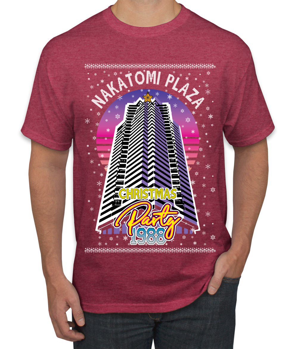 Retro Nakatomi Plaza 1988 Holiday Party, Xmas Movie, Christmas Gifts, Funny Xmas Gift Idea, Ugly Christmas Men's T-Shirt