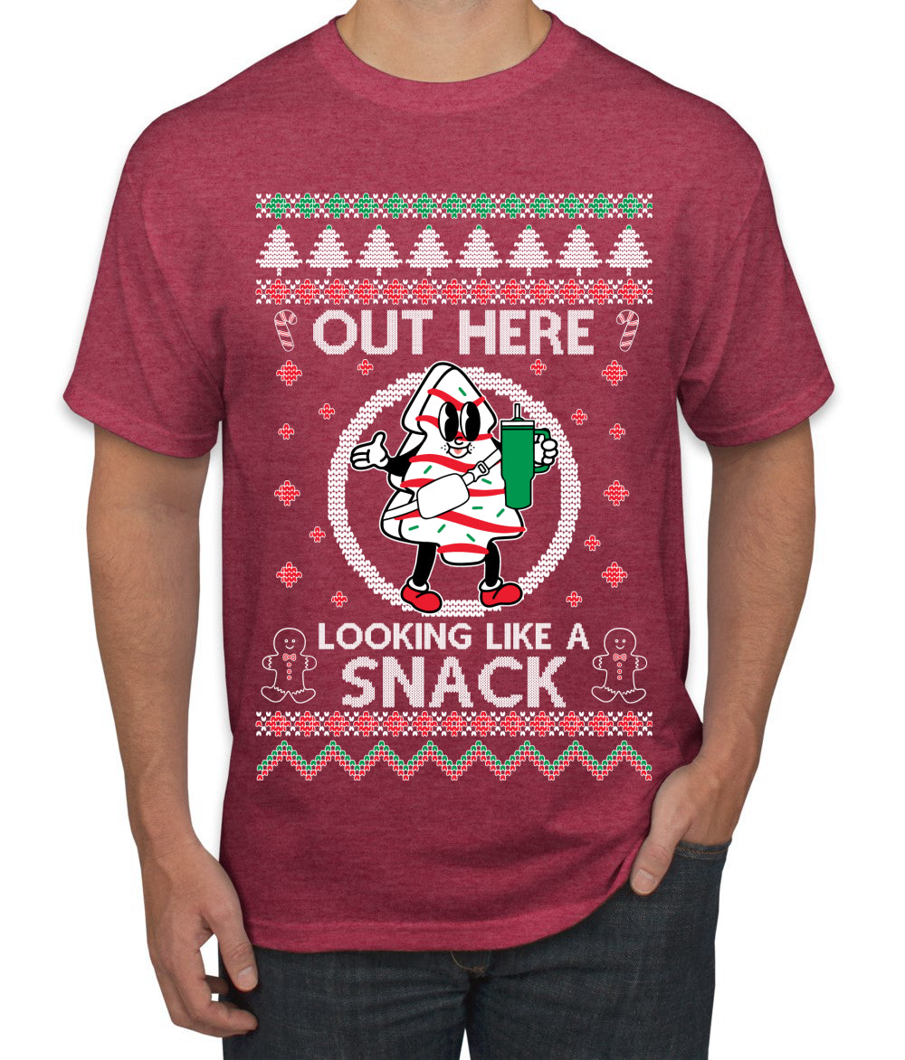 Out Here Looking Like A Snack Cookie, Funny Christmas, Christmas Gifts, Funny Xmas Gift Idea, Ugly Christmas Men's T-Shirt