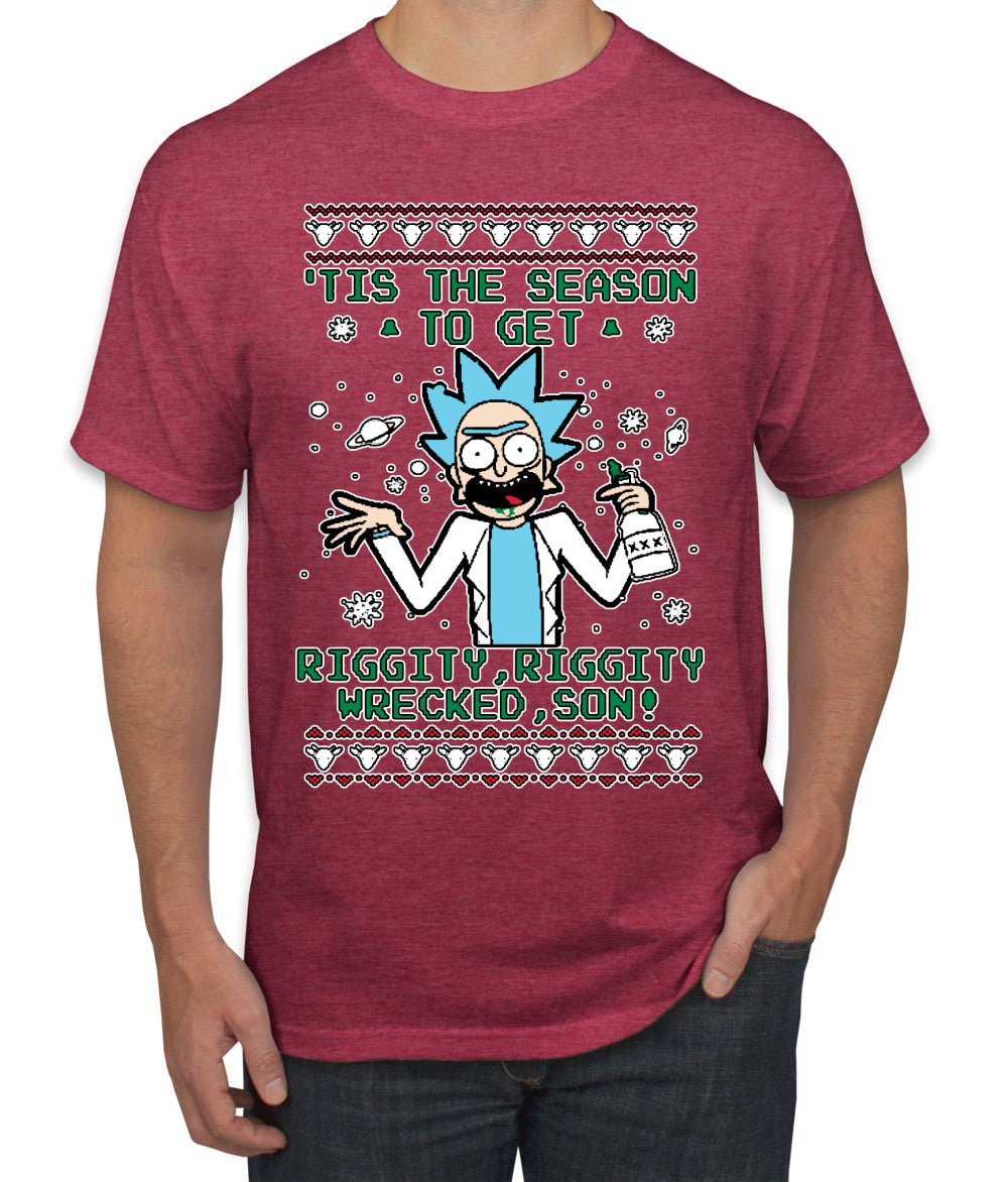 Tis The Season To Get Riggity, Riggity Wrecked, Son! Anime, Christmas Gifts, Funny Xmas Gift Idea, Ugly Christmas Sweater Men's T-Shirt