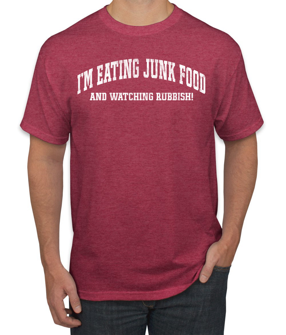 Vintage Movie Quote Eating Junk Food And Watching Rubbish, Christmas Gifts, Funny Xmas Gift Idea, Ugly Christmas Sweater Men's T-Shirt