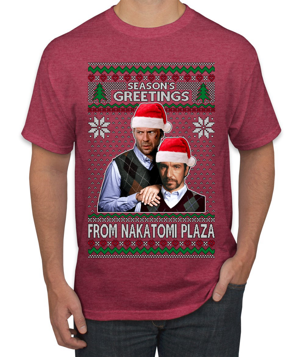 Nakatomi Plaza Season's Greeting, Christmas Gifts, Funny Xmas Gift Idea, Ugly Christmas Sweater Men's T-Shirt