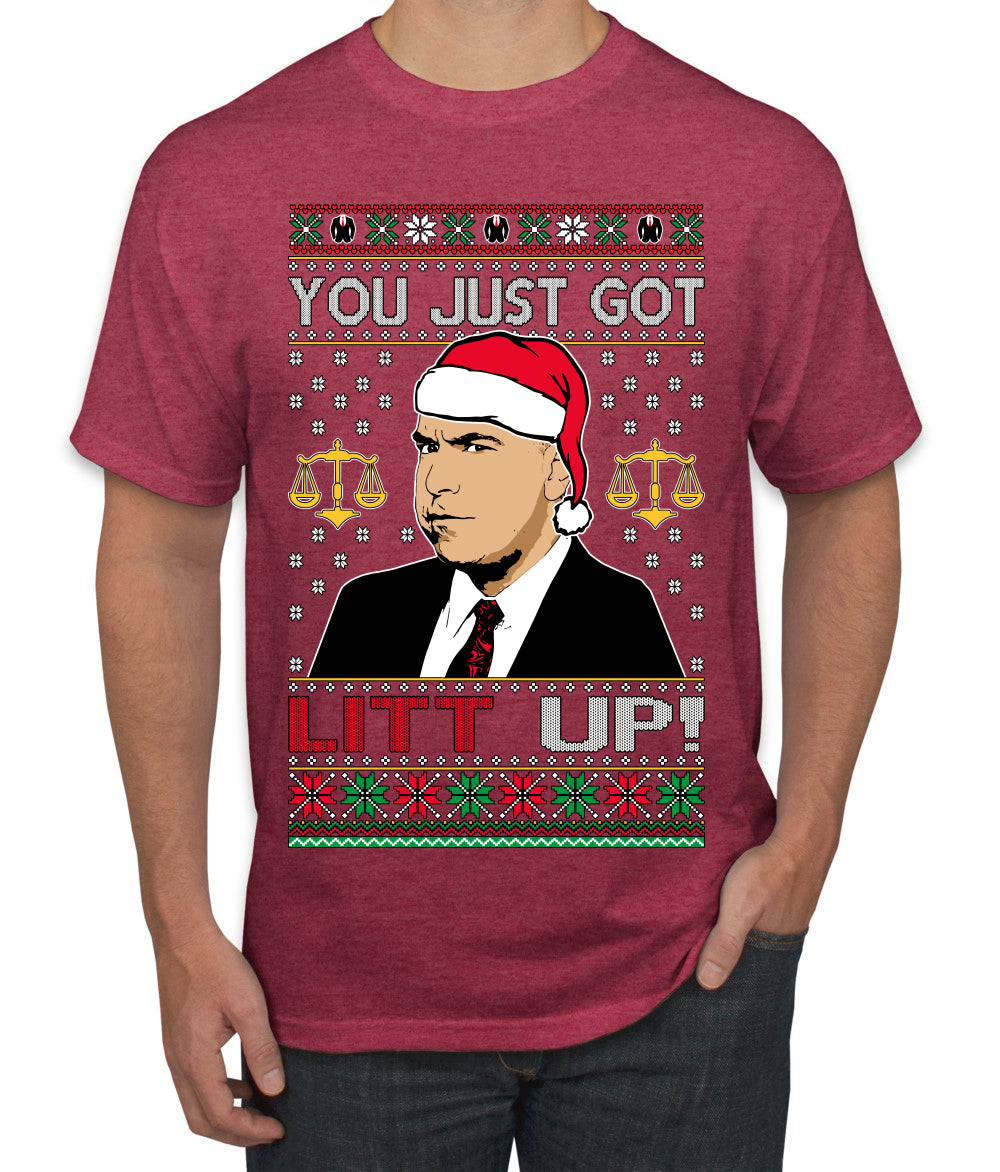 Just Got Litt Up Louis, TV Series, Christmas Gifts, Funny Xmas Gift Idea, Ugly Christmas Sweater Men's T-Shirt