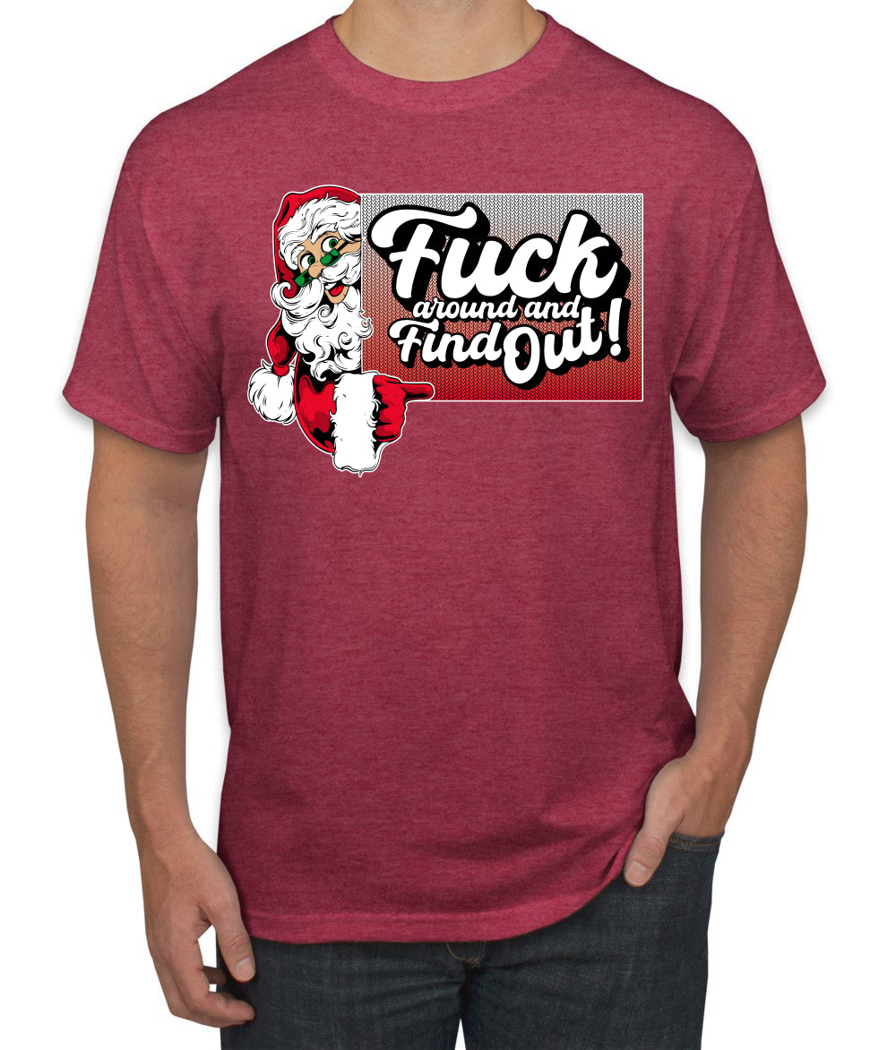 F Around And Find Out Santa Sign, Christmas Gifts, Funny Xmas Gift Idea, Ugly Christmas Sweater Men's T-Shirt