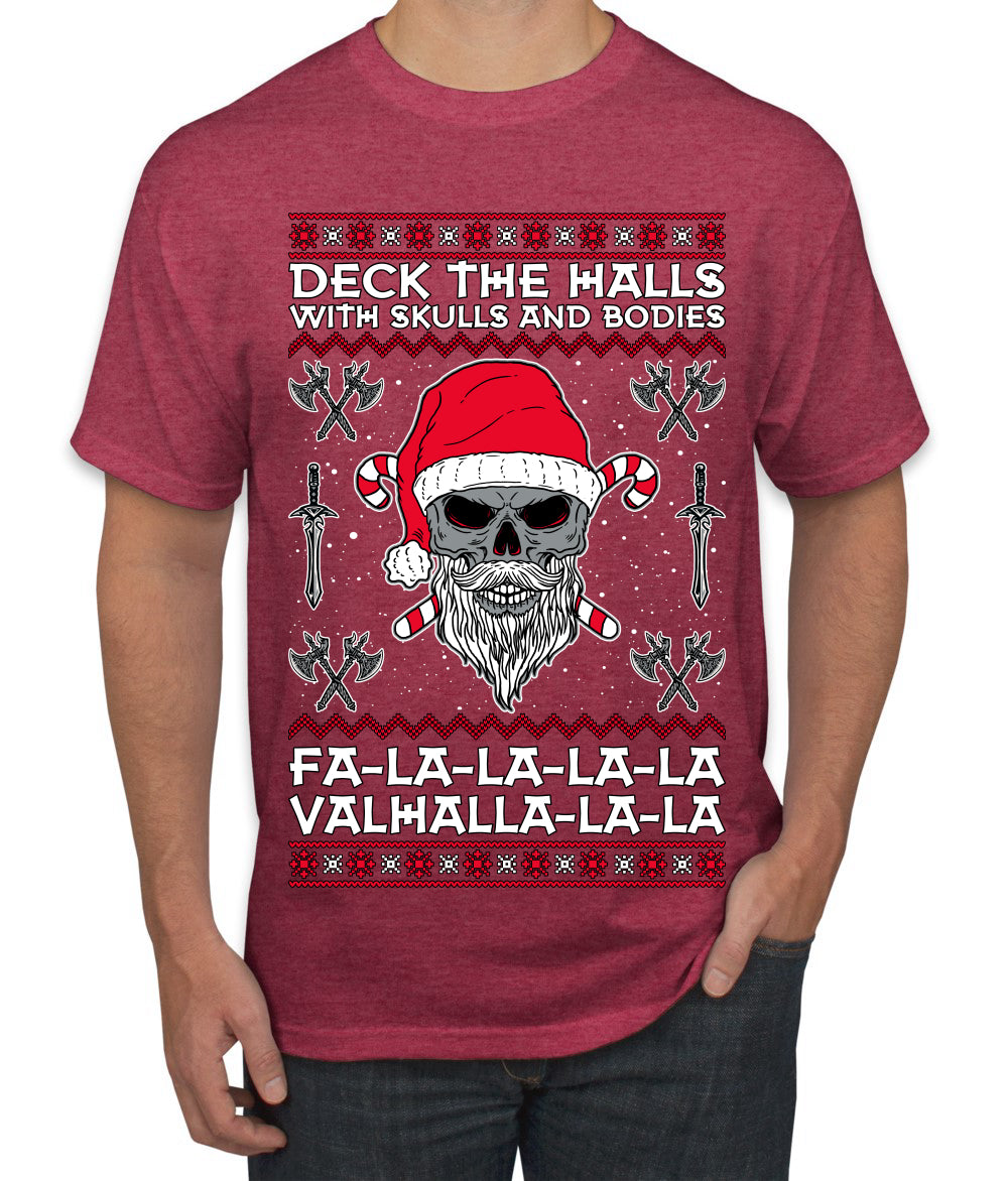 Valhalla Deck The Halls With Skulls & Bodies Movie Xmas Shirt, Christmas Gifts, Funny Xmas Gift Idea, Ugly Christmas Sweater Men's T-Shirt