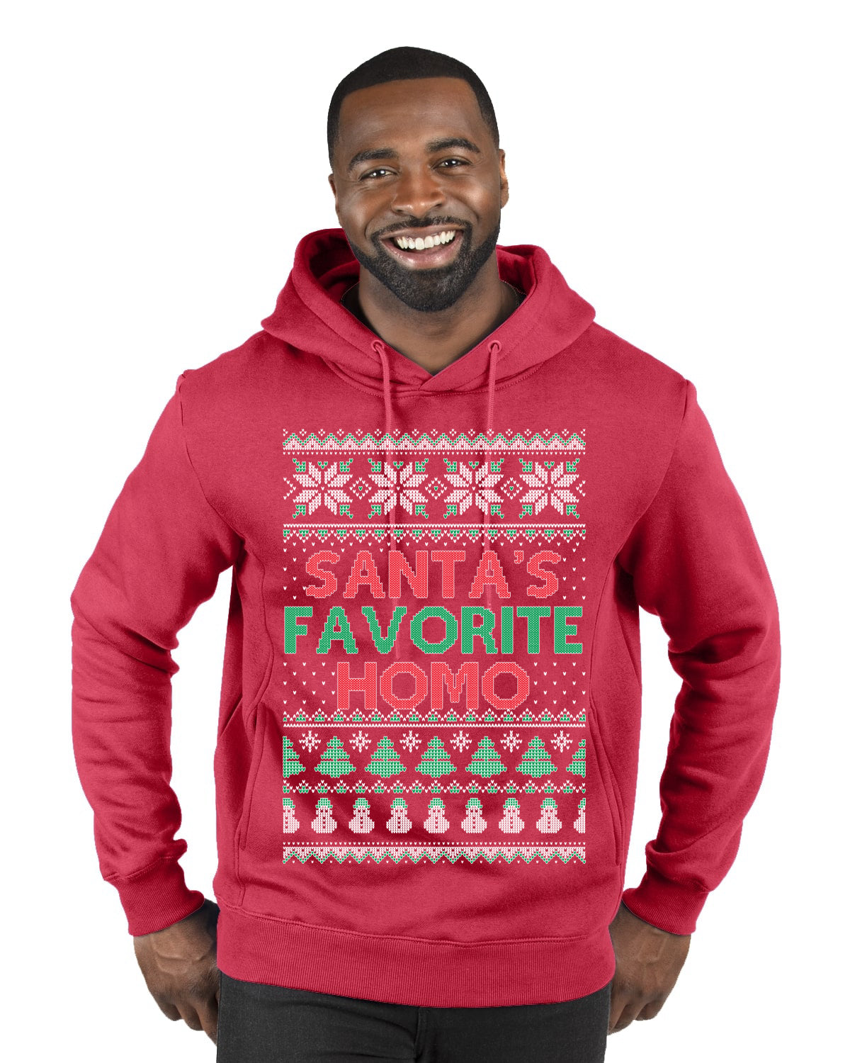Santa's Favorite Homo ,Christmas Gifts, Funny Xmas Gift Idea, Ugly Christmas Sweater Premium Graphic Hoodie Sweatshirt