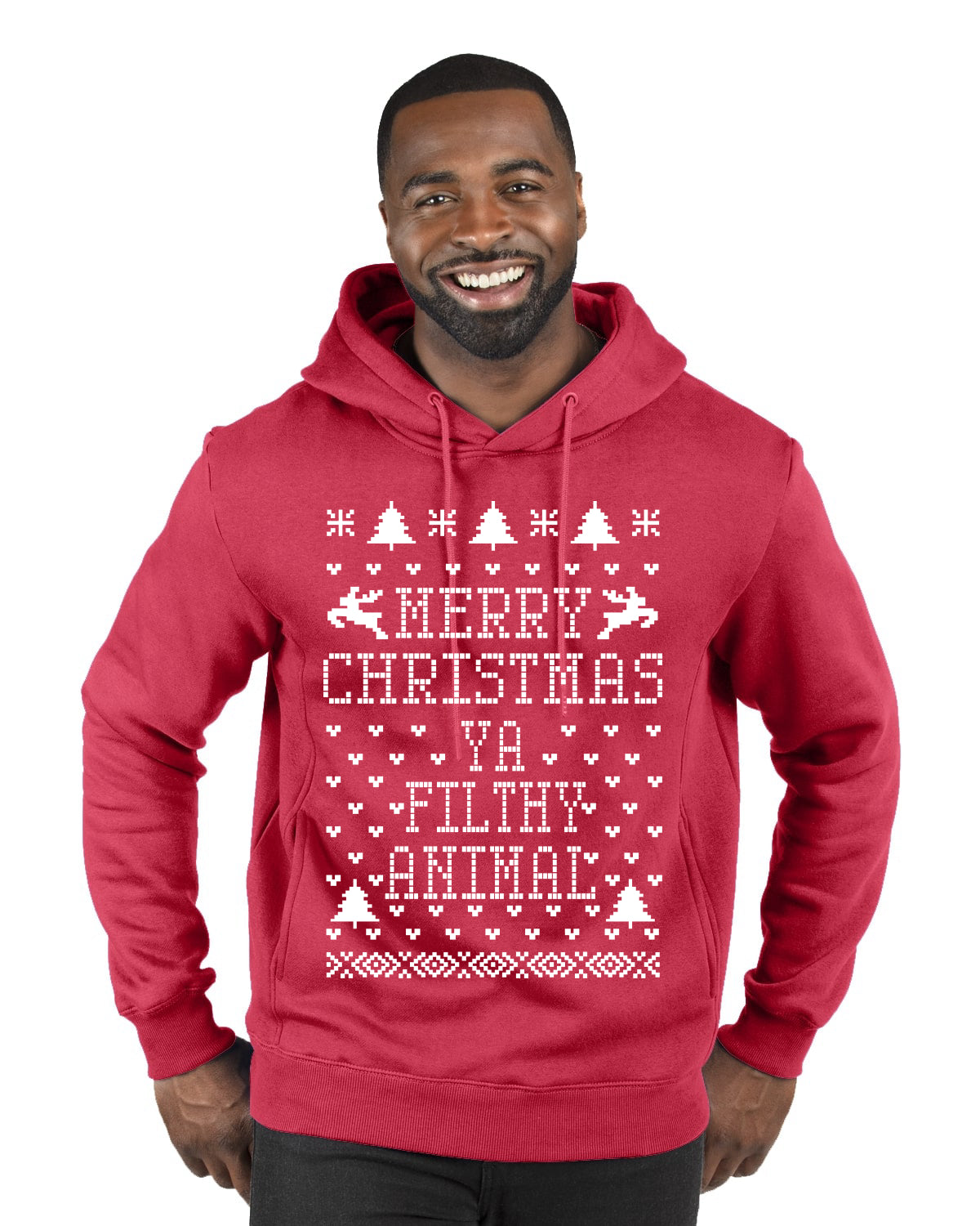 Merry Xmas You Filthy Animal, Christmas Gifts, Funny Xmas Gift Idea, Ugly Christmas Sweater Premium Graphic Hoodie Sweatshirt