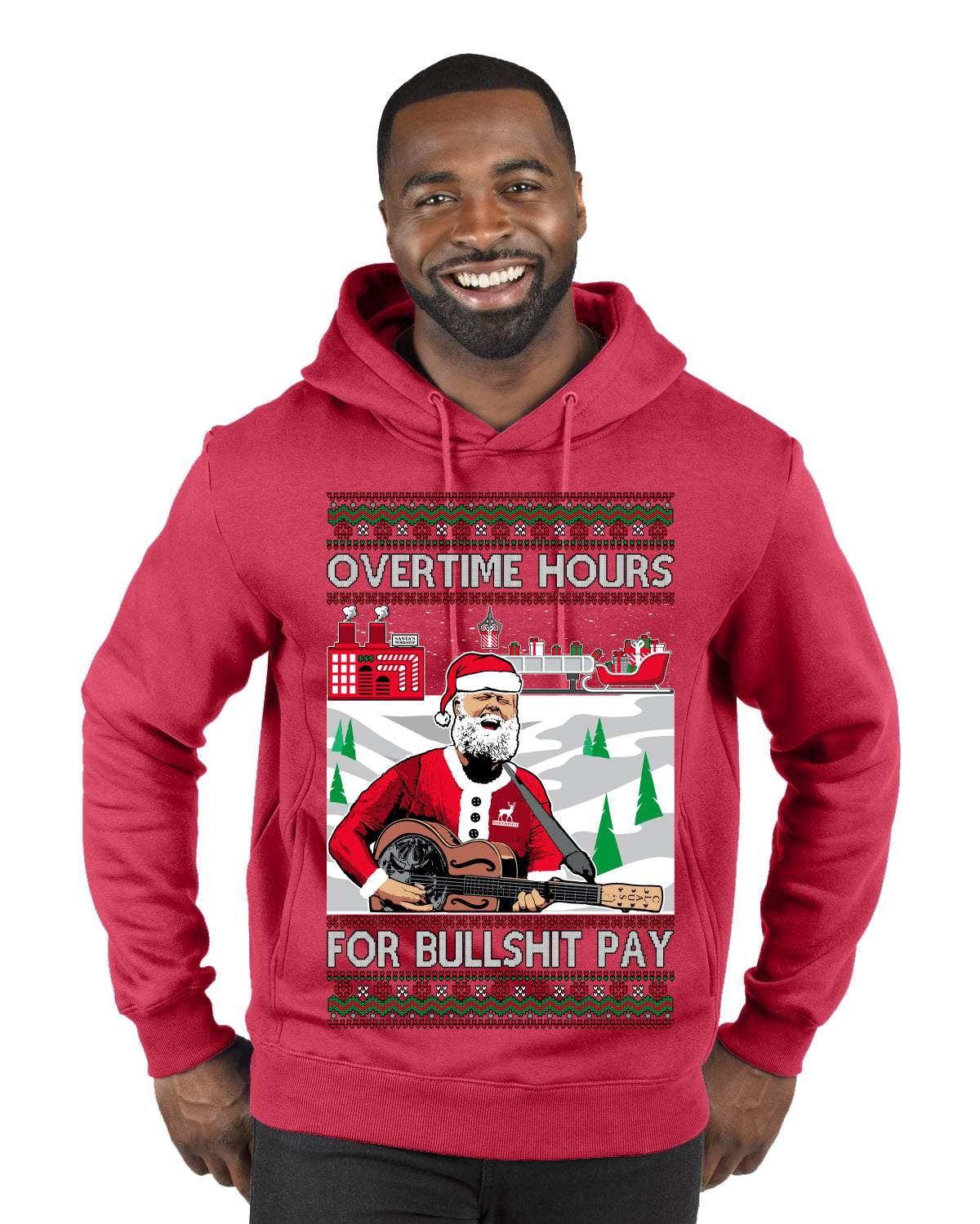Overtime Hours Rich Men North of Richmond, Christmas Gifts, Funny Xmas Gift Idea, Ugly Christmas Sweater Premium Graphic Hoodie Sweatshirt