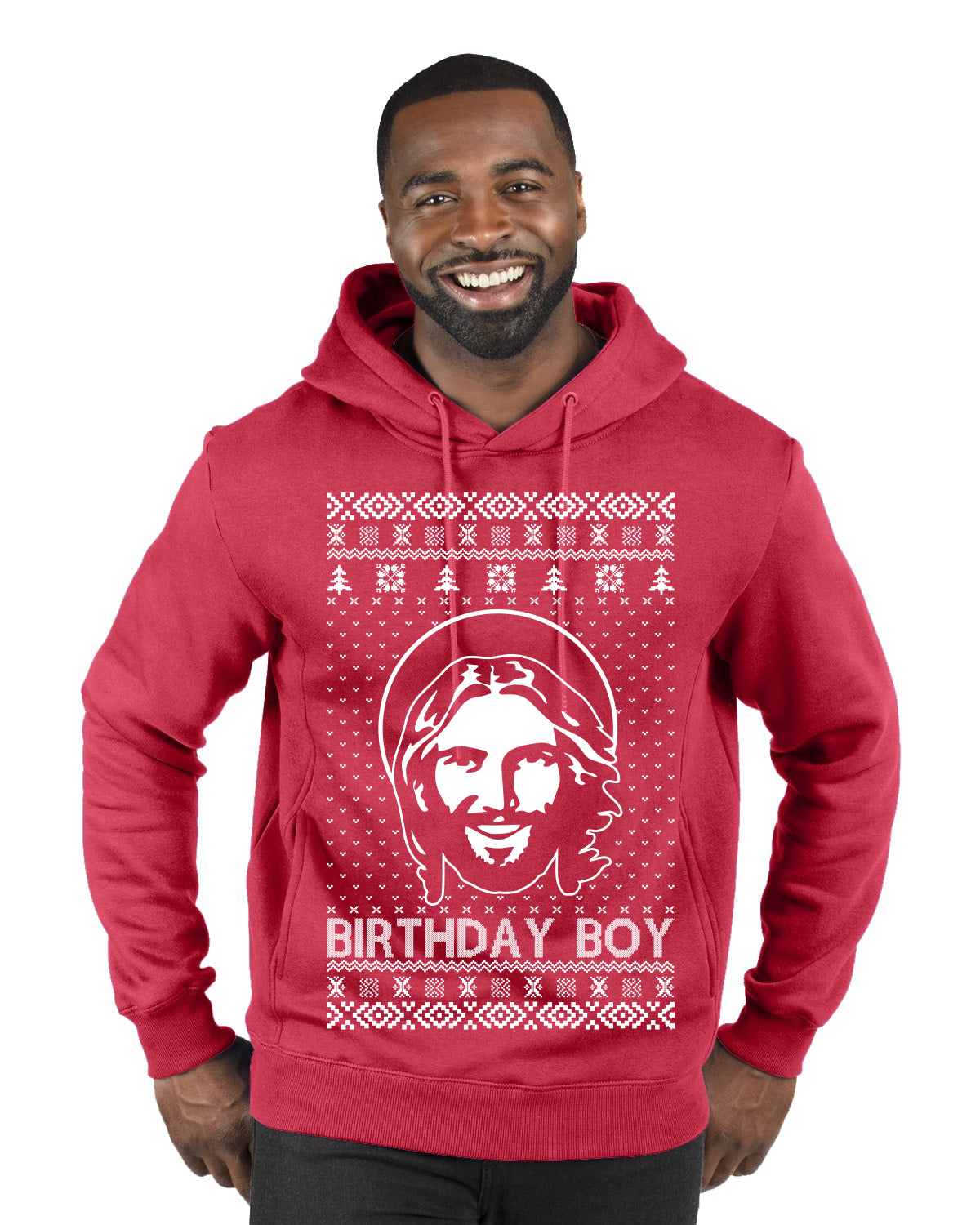 Birthday Boy Jesus Christ, Christmas Gifts, Funny Xmas Gift Idea, Ugly Christmas Sweater Premium Graphic Hoodie Sweatshirt