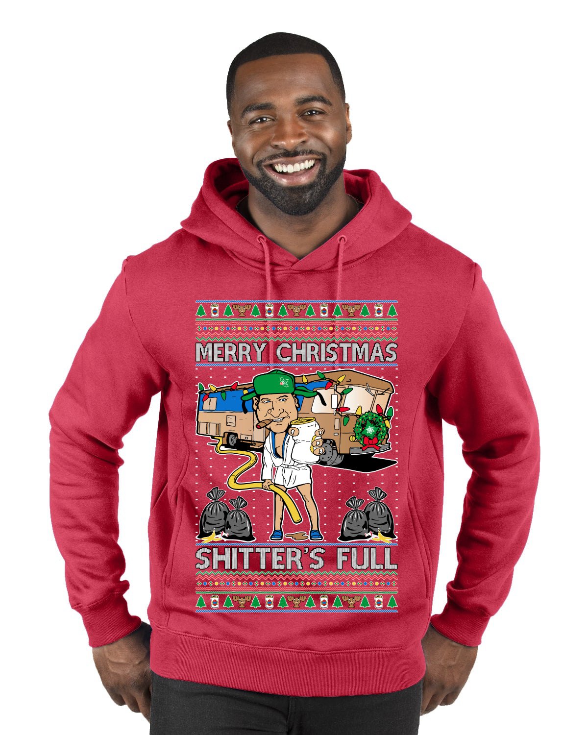 Merry Christmas Shitter's Full Ugly Christmas Sweater, Christmas Gifts, Funny Xmas Gift Idea, Premium Graphic Hoodie Sweatshirt
