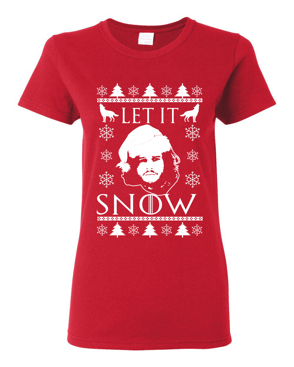 Let It Snow Jon Snow Stark GoT , Christmas Gifts, Funny Xmas Gift Idea, Ugly Christmas Sweater Womens Graphic T-Shirt