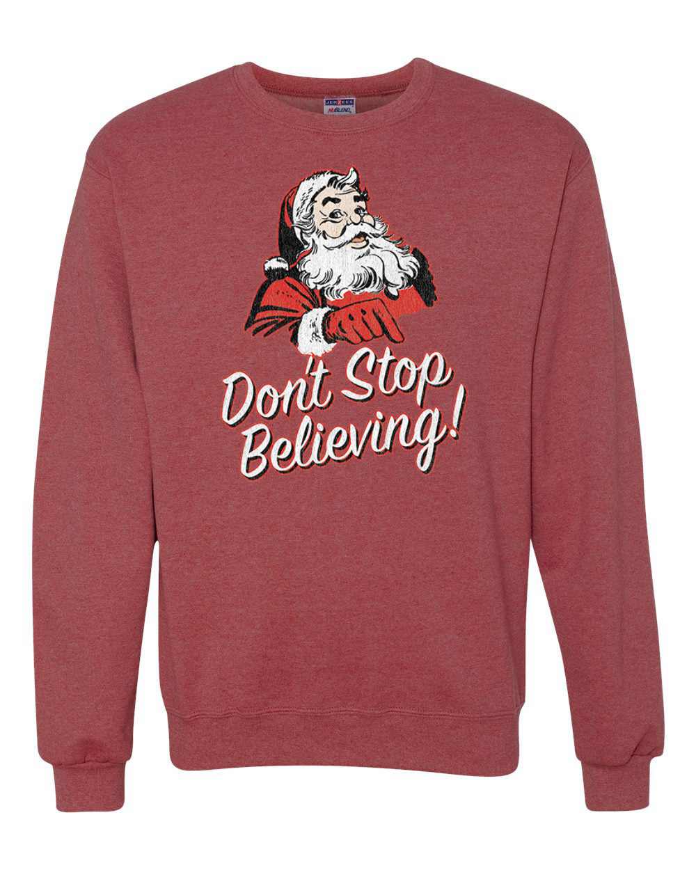 Men's Graphic Christmas T-Shirt Santa Dont Stop Believing Ugly Christmas Sweater Unisex Crewneck Sweatshirt