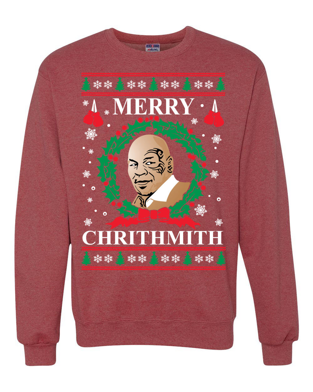Mike Tyson Unisex Crewneck Ugly Sweater Merry Chrithmith Ugly Christmas Sweater Unisex Crewneck Sweatshirt
