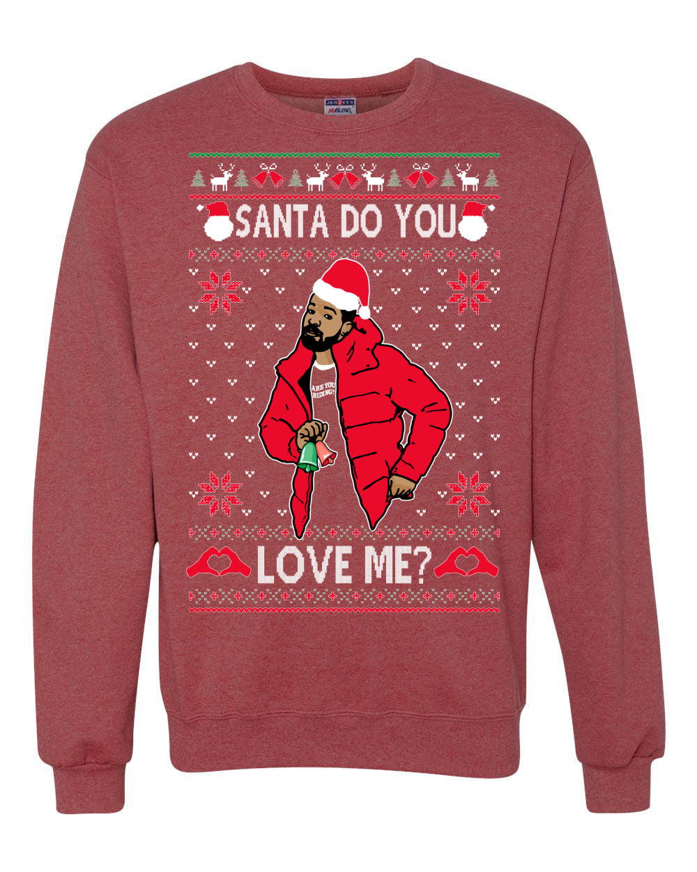 Santa Do You Love Me? White, Christmas Gifts, Funny Xmas Gift Idea, Ugly Christmas Sweater Unisex Crewneck Sweatshirt