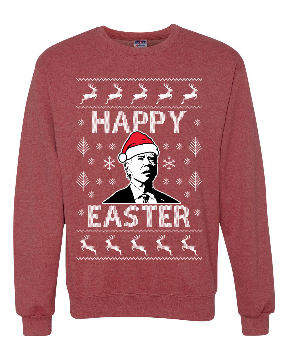 Unisex Graphic Ugly Xmas Sweater Sweatshirt, Biden Happy Easter Ugly Christmas Sweater Unisex Crewneck Sweatshirt
