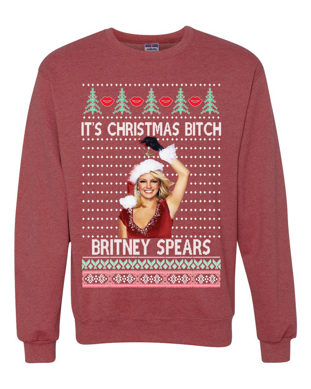 It's Christmas Bitch Britney, Christmas Gifts, Funny Xmas Gift Idea, Ugly Christmas Sweater Unisex Crewneck Sweatshirt