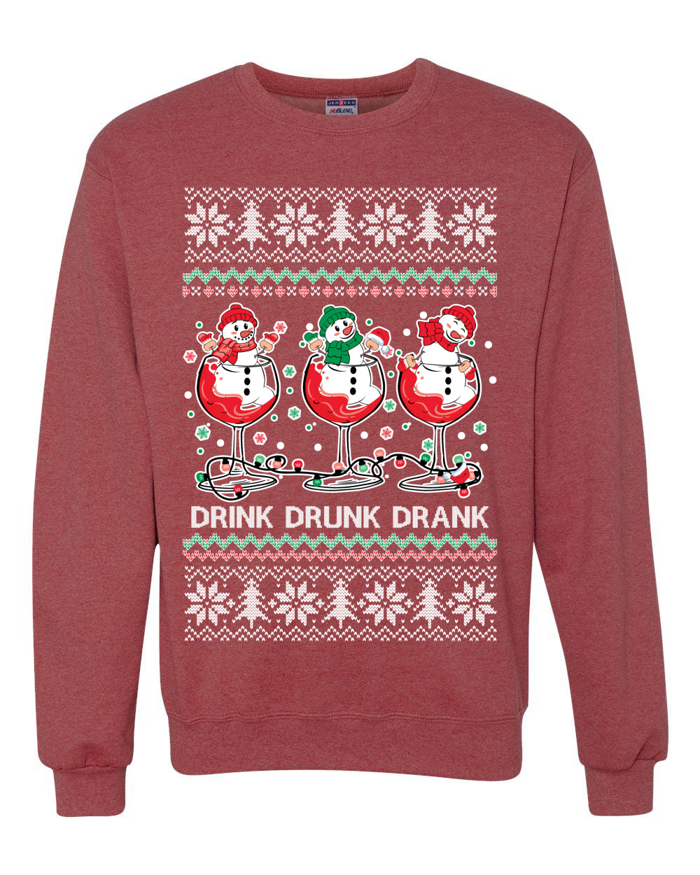 Holiday Spirits Drink Drank Drunk Snowmen, Christmas Gifts, Funny Xmas Gift Idea, Ugly Christmas Sweater Unisex Crewneck Sweatshirt