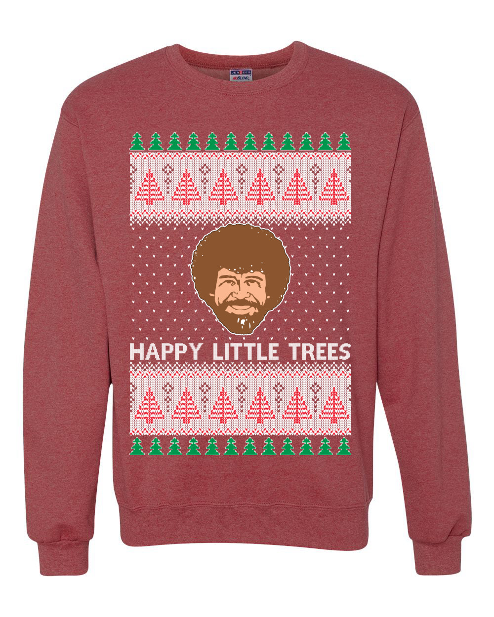 Bob Happy Little Trees Ross Painter, Christmas Gifts, Funny Xmas Gift Idea, Ugly Christmas Sweater Unisex Crewneck Sweatshirt