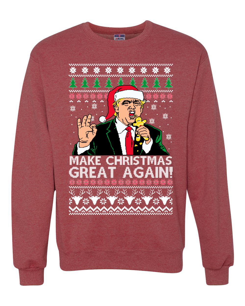 Funny Graphic Meme Ugly Unisex Christmas Crewneck Sweater Sweatshirt, Donald Trump, "Make Christmas Great Again" Ugly Christmas Sweater Unisex Crewneck Sweatshirt