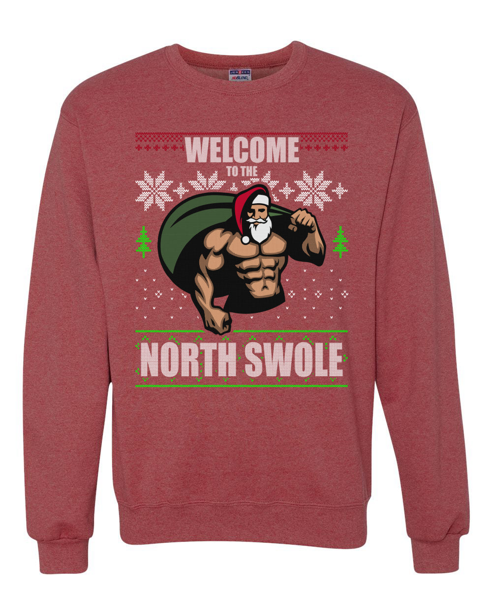 Ugly Unisex Crewneck Christmas Sweater Sweatshirt "Merry Liftmas!" Santa Fitness Workout Gym Swole Gift, Group 2 Design Ugly Christmas Sweater Unisex Crewneck Sweatshirt