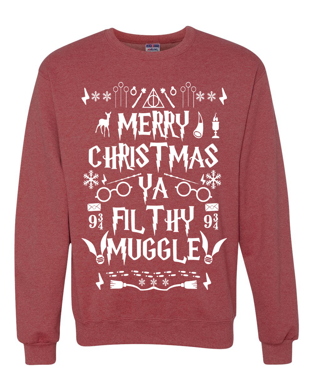 Merry Christmas You Filthy Muggle, Christmas Gifts, Funny Xmas Gift Idea, Ugly Christmas Sweater Unisex Crewneck Sweatshirt