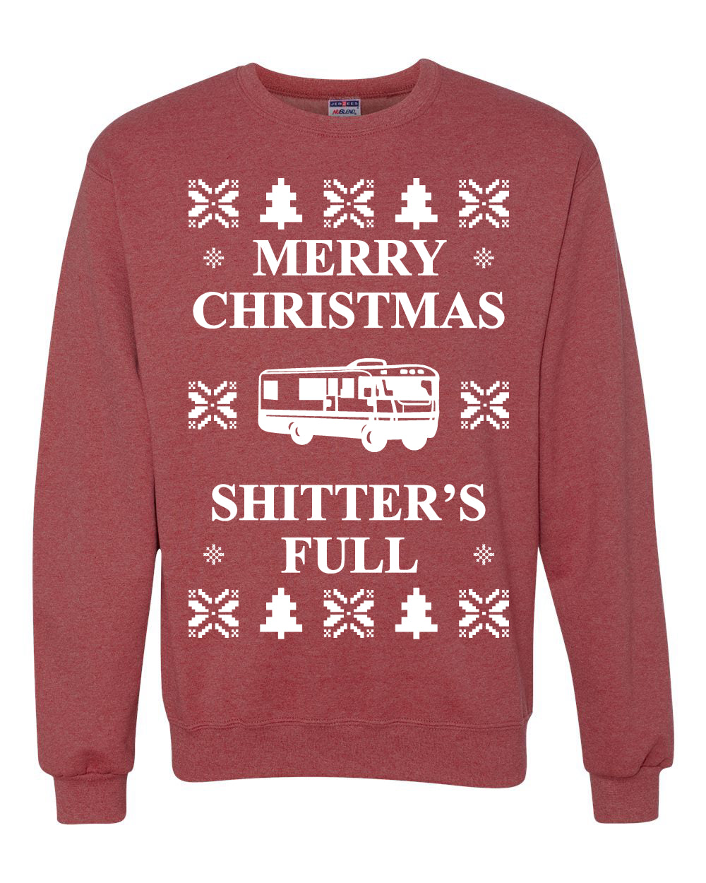 Full Ugly Xmas Sweater Bodysuit for Infant Creeper Boys Girls Baby, Merry Christmas Shitters Ugly Christmas Sweater Unisex Crewneck Sweatshirt
