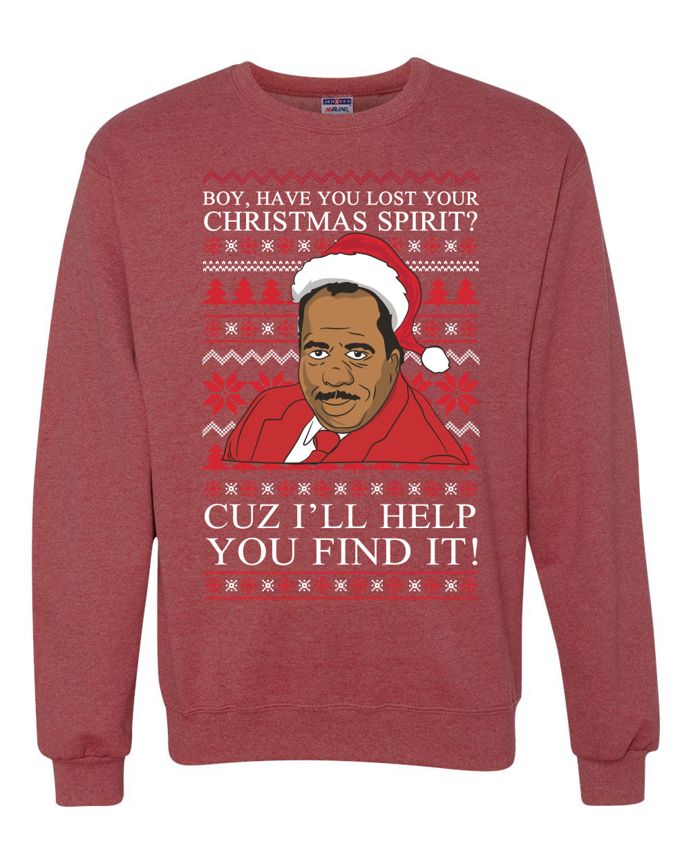 Crewneck Ugly Holiday Unisex Sweater Stanley Hudson Christmas Spirit I'll Help You Find It Ugly Christmas Sweater Unisex Crewneck Sweatshirt