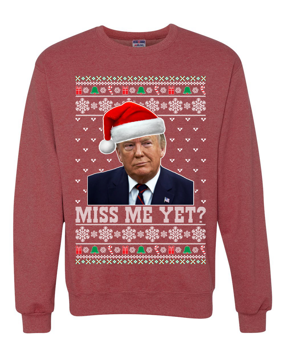 Premium Graphic Ugly Christmas Sweater Sweatshirt Hoodie Donald Trump US President USA, Miss Me Yet? Ugly Christmas Sweater Unisex Crewneck Sweatshirt