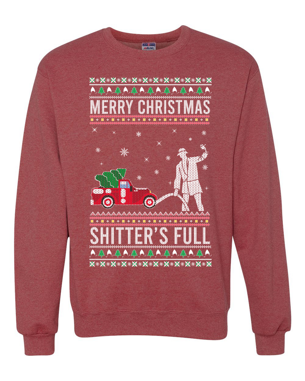 Men's Long Sleeve Shirt Ugly Holiday Crewneck Sweater Merry Christmas Shitter's Ugly Christmas Sweater Unisex Crewneck Sweatshirt