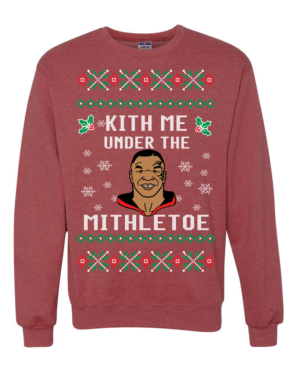 Funny Ugly Christmas Holiday Sweater Sweatshirt Unisex Mike Tyson Lisp Ugly Christmas Sweater Unisex Crewneck Sweatshirt