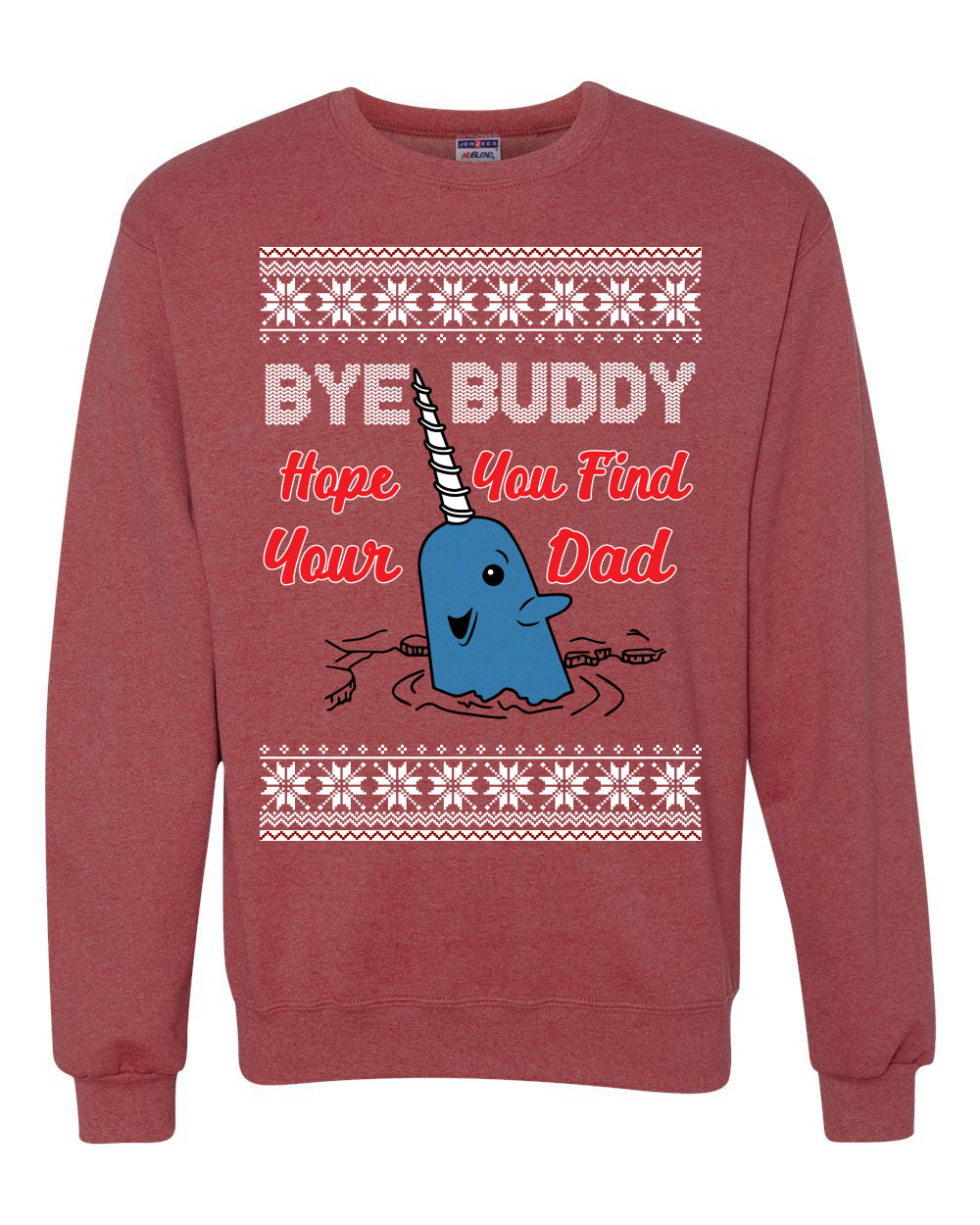 Narwhal Hope You Find Your Dad Quote, Christmas Gifts, Funny Xmas Gift Idea, Ugly Christmas Sweater Unisex Crewneck Sweatshirt