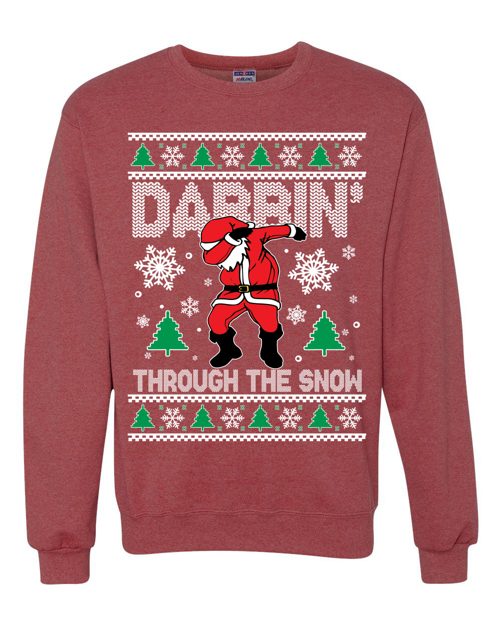 Crewneck Ugly Holiday Unisex Sweater Sweatshirt, Dabbing Through The Snow, Wild Bobby Ugly Christmas Sweater Unisex Crewneck Sweatshirt