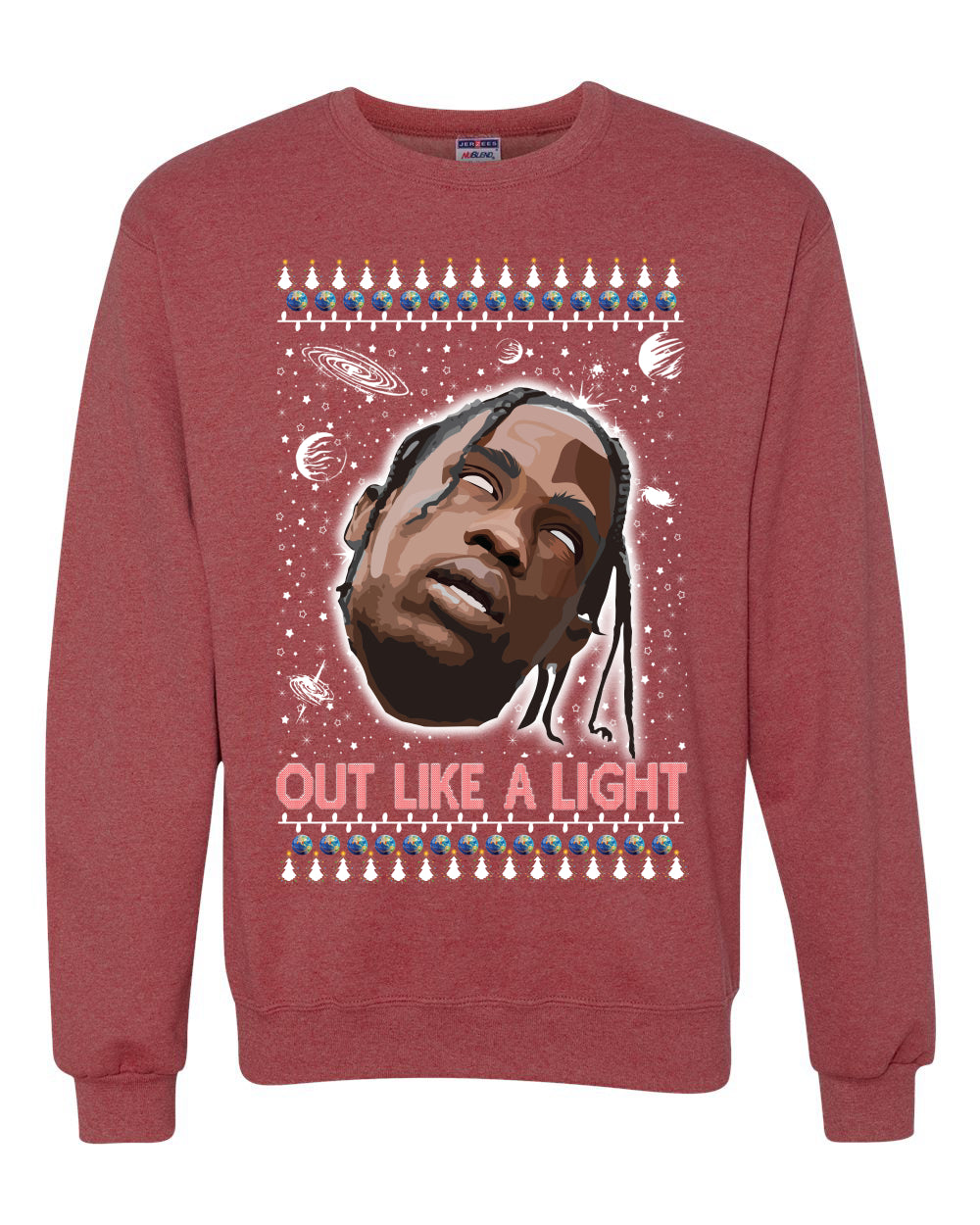 Out Like a Light, Christmas Gifts, Funny Xmas Gift Idea, Ugly Christmas Sweater Unisex Crewneck Sweatshirt