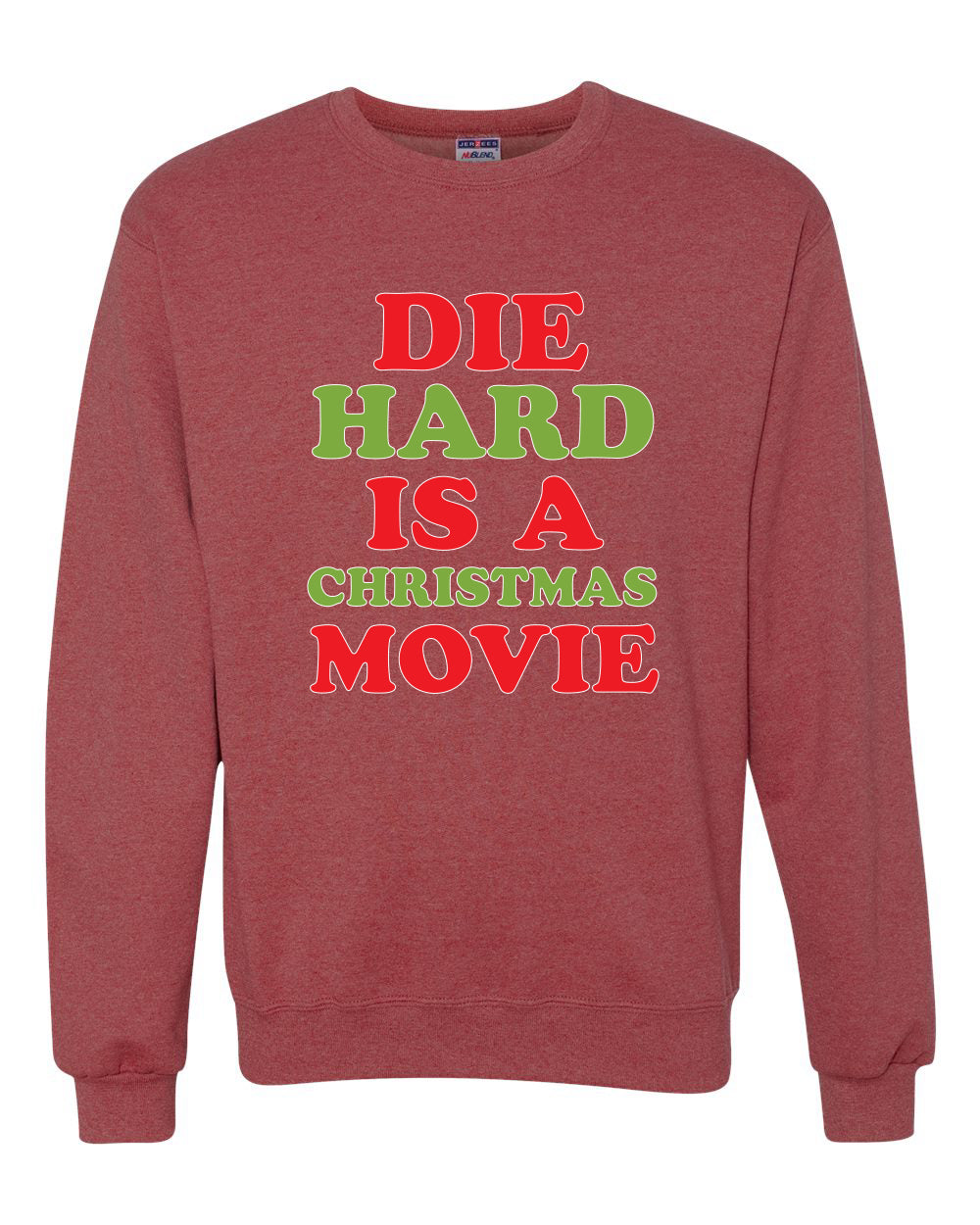 Men's Christmas Long Sleeve Shirt, Die Hard is a Christmas Movie Ugly Christmas Sweater Unisex Crewneck Sweatshirt