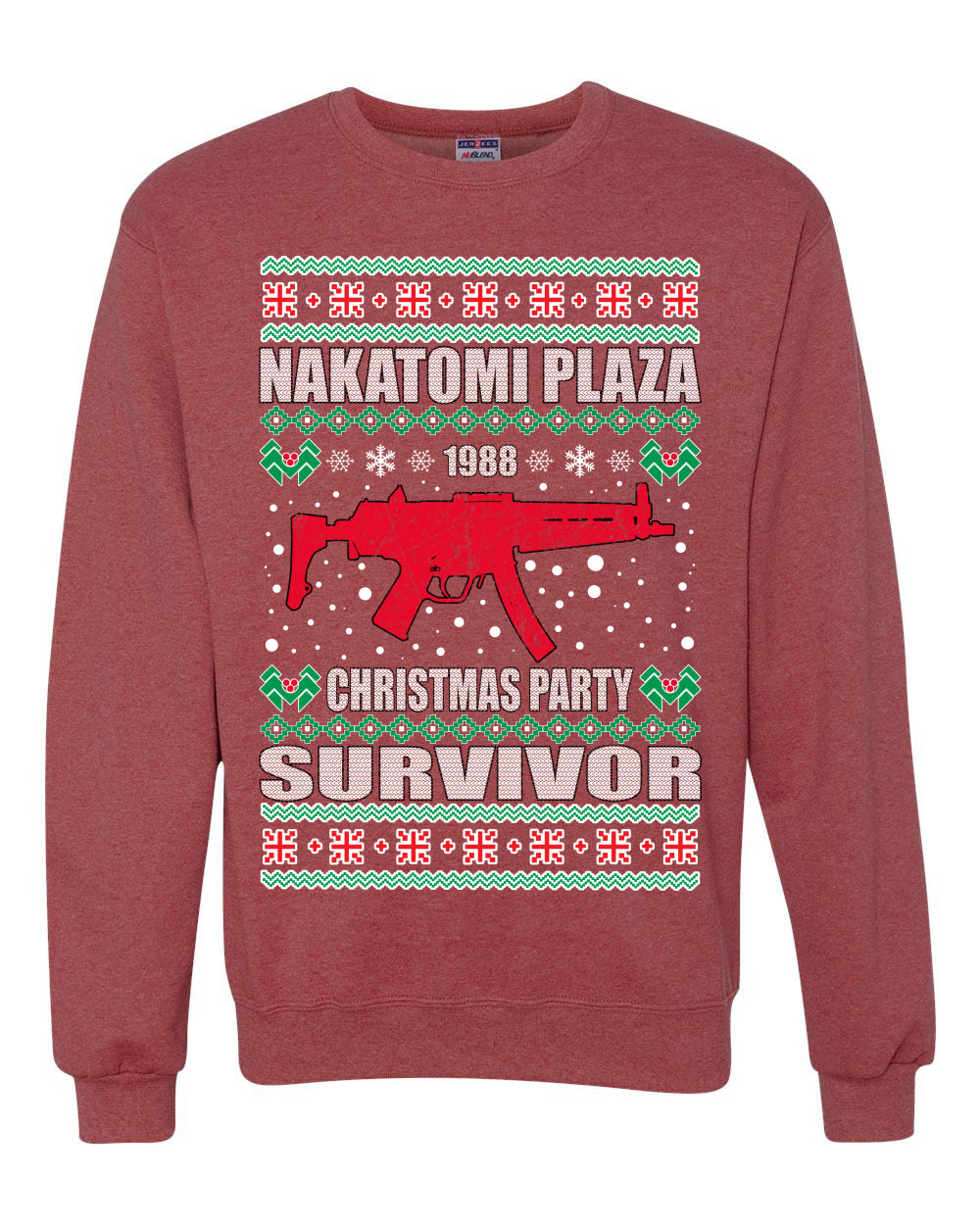 Men's Ugly Long Sleeve Shirt for Christmas Nakatomi Plaza Christmas Party Survivor Ugly Christmas Sweater Unisex Crewneck Sweatshirt