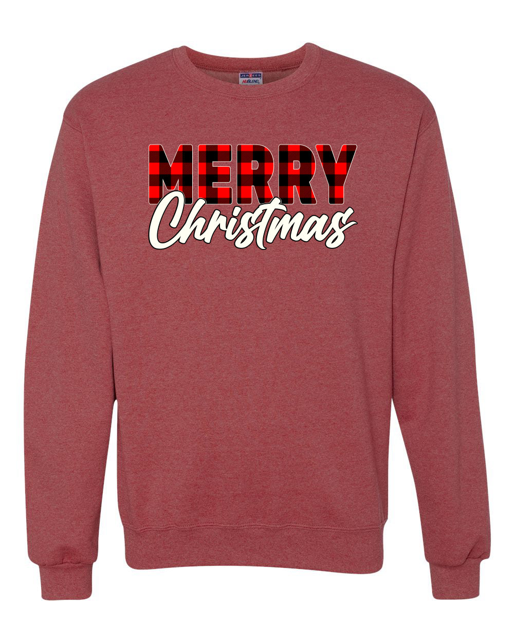 Men's Christmas Graphic TShirt, Plaid, Merry Christmas Buffalo Ugly Christmas Sweater Unisex Crewneck Sweatshirt
