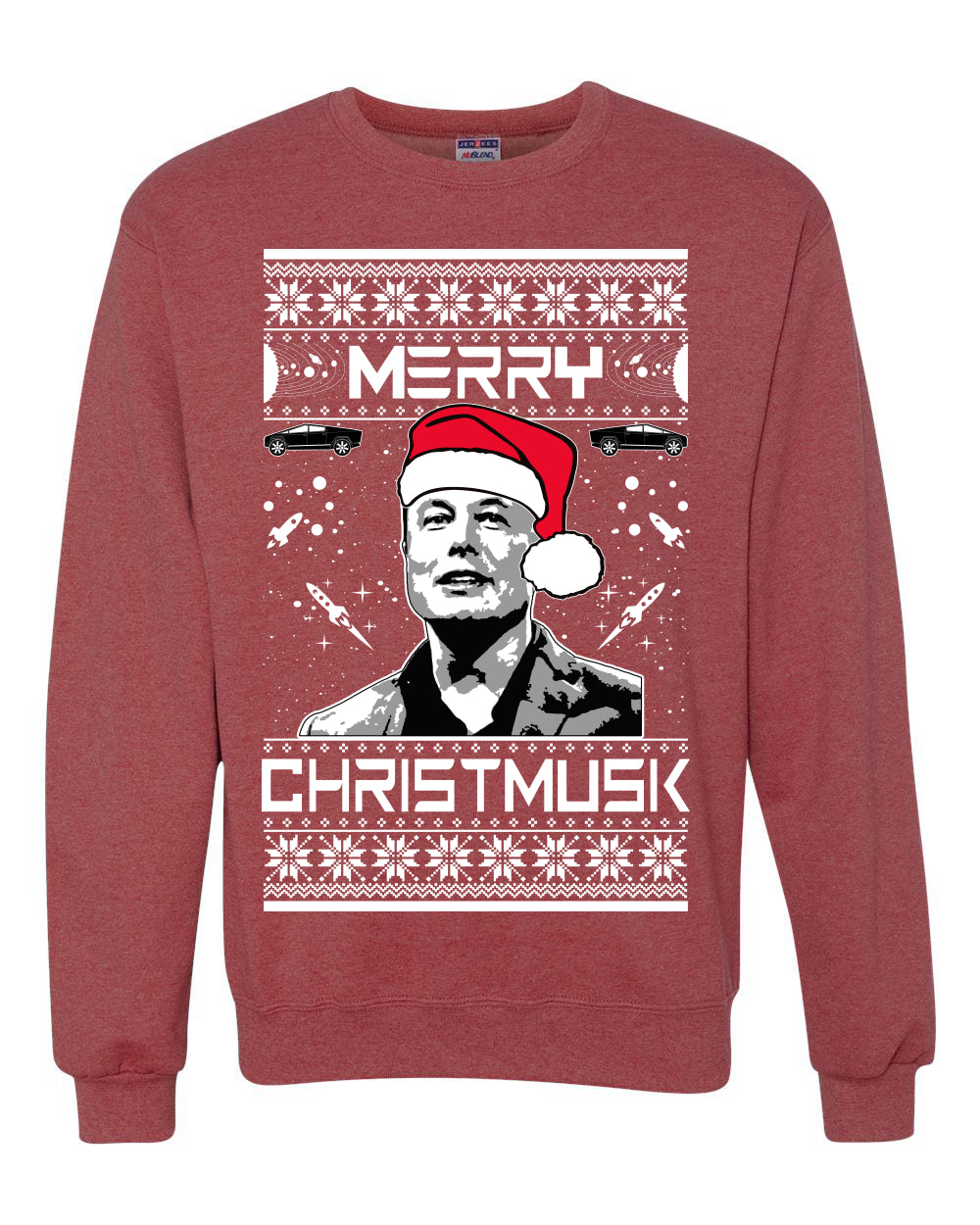 Elon Musk Meme Merry Christmusk Crewneck Unisex Ugly Xmas Sweatshirt Sweater Ugly Christmas Sweater Unisex Crewneck Sweatshirt