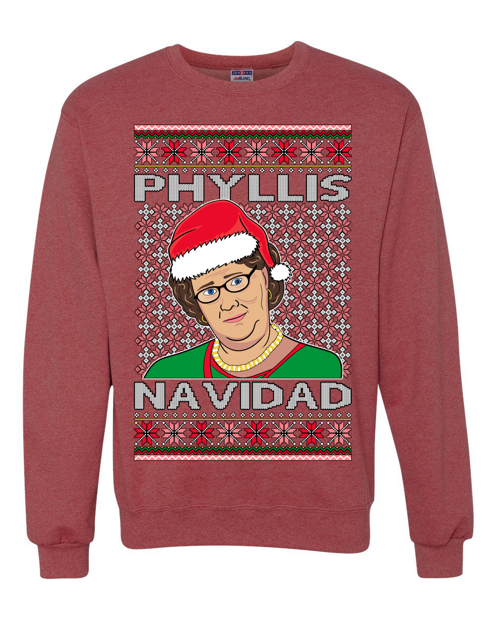 Crewneck Graphic Ugly Holiday Unisex Sweater Sweatshirt Office Shark & Hammer Phyllis Navidad Ugly Christmas Sweater Unisex Crewneck Sweatshirt