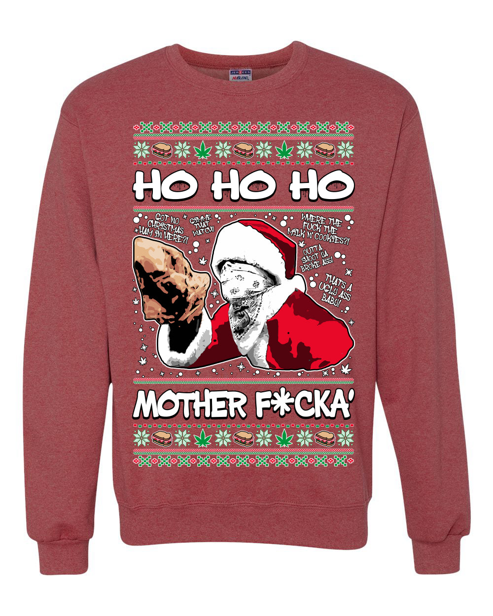 Friday Hood Santa , Merry Christmas Tee, Ugly Christmas, Sweater Unisex Crewneck Sweatshirt