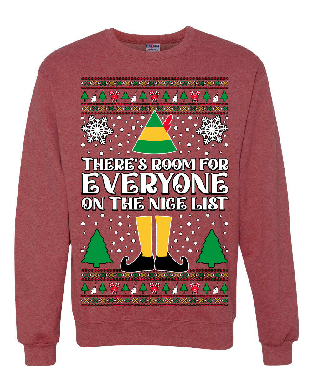 Room For Everyone On The Nice List Christmas Movie Quote, Christmas Gifts, Funny Xmas Gift Idea, Ugly Christmas Sweater Unisex Crewneck Sweatshirt
